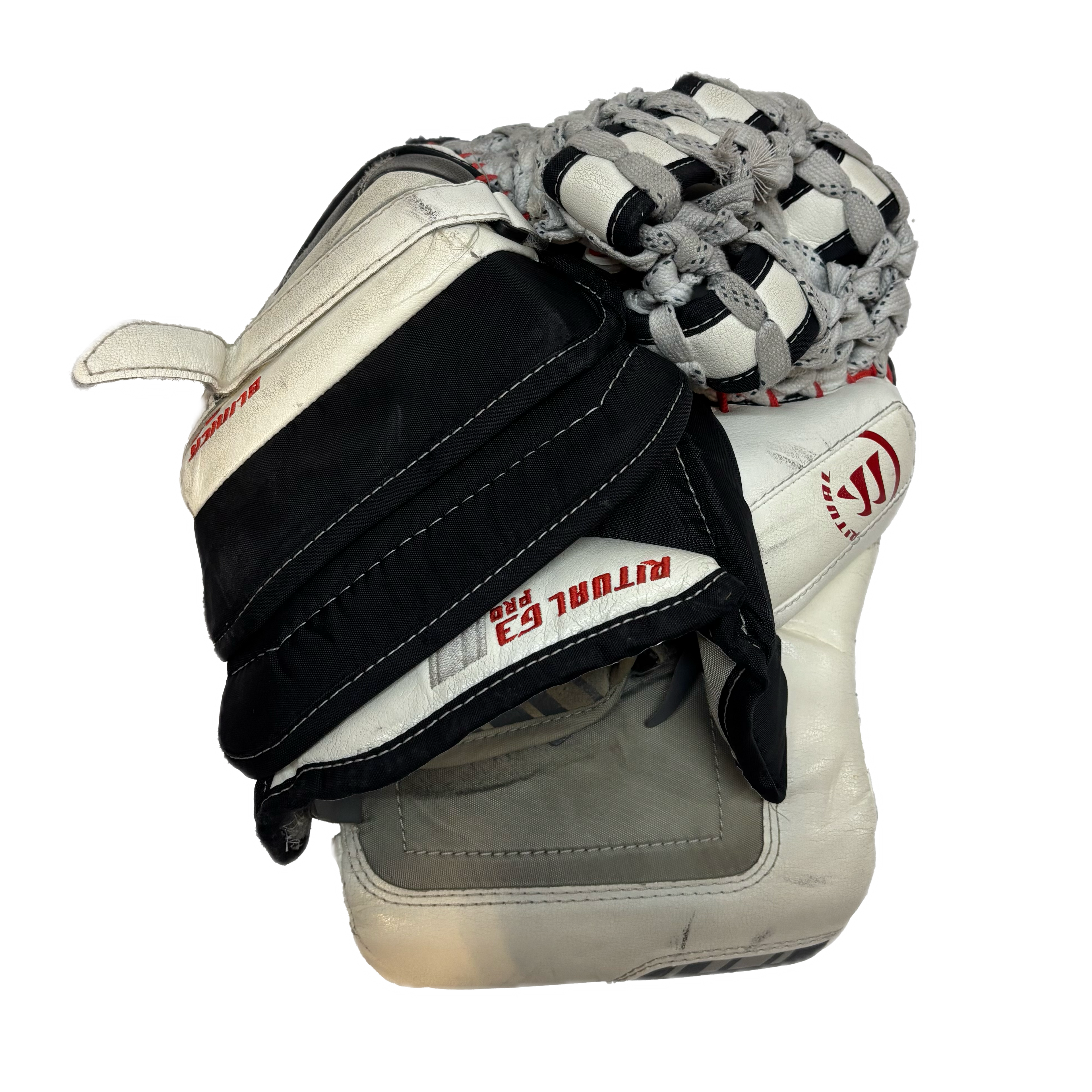 Warrior Ritual G3 Pro - Used Senior Goalie Glove (White/Black/Red)
