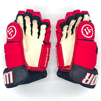 Warrior Alpha FR Pro - NHL Used Pro Stock Glove - Jesperi Kotkaniemi (Red/Black)