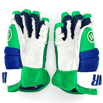 Warrior Covert QR1 Pro - NHL Used Pro Stock Glove - Brendan Lemieux (Blue/Green/White)