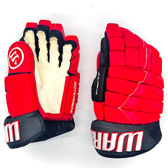 Warrior Alpha FR Pro - NHL Used Pro Stock Glove - Jesperi Kotkaniemi (Red/Black)